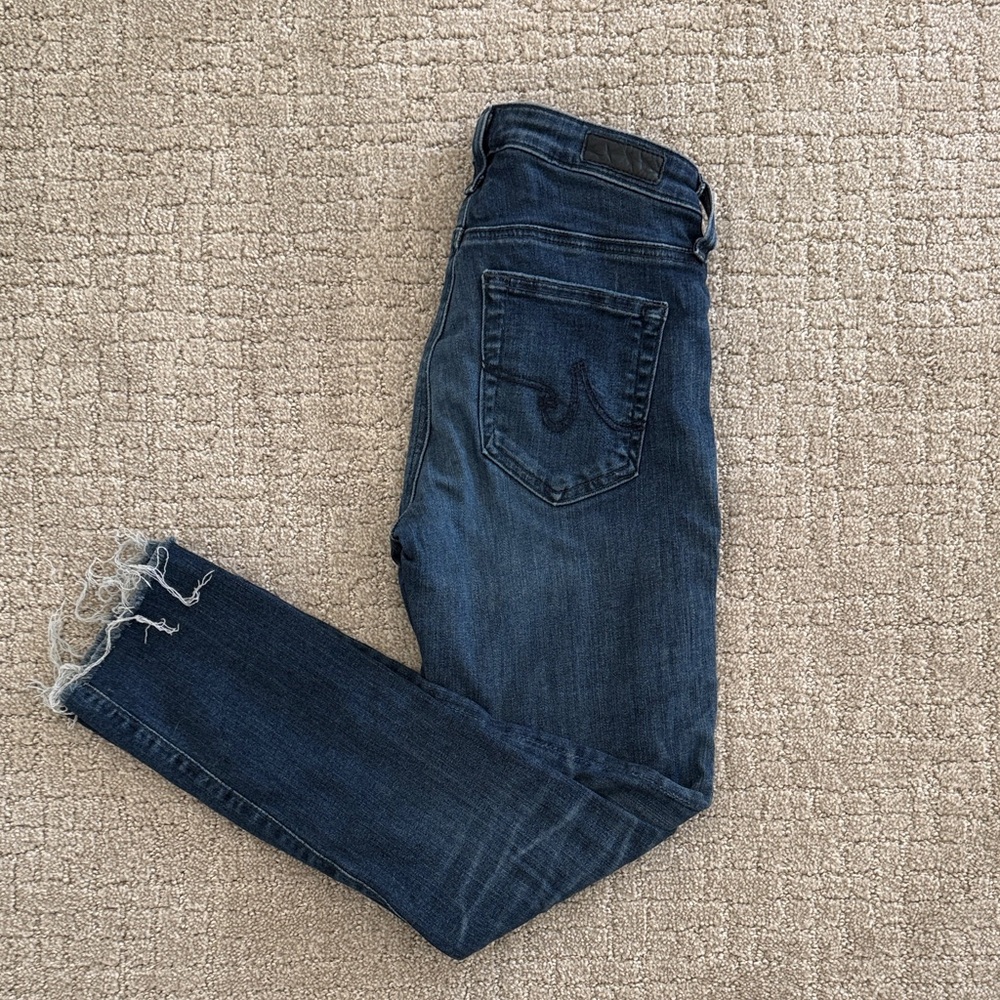 AG Adriano Goldschmied The Prima Crop Dark Blue Jeans